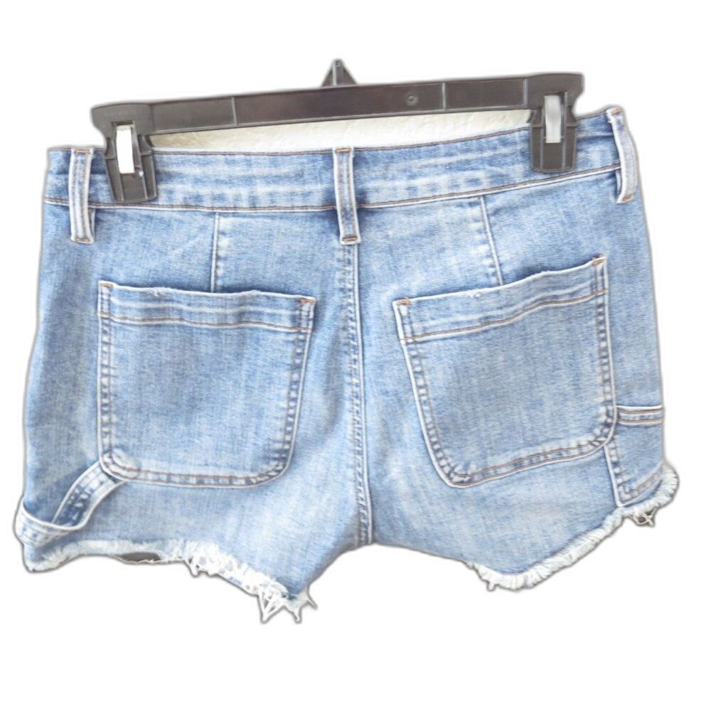 STS Blue High Rise Med Wash Denim Shorts Raw Edge Festival 27" EUC - Picture 6 of 11